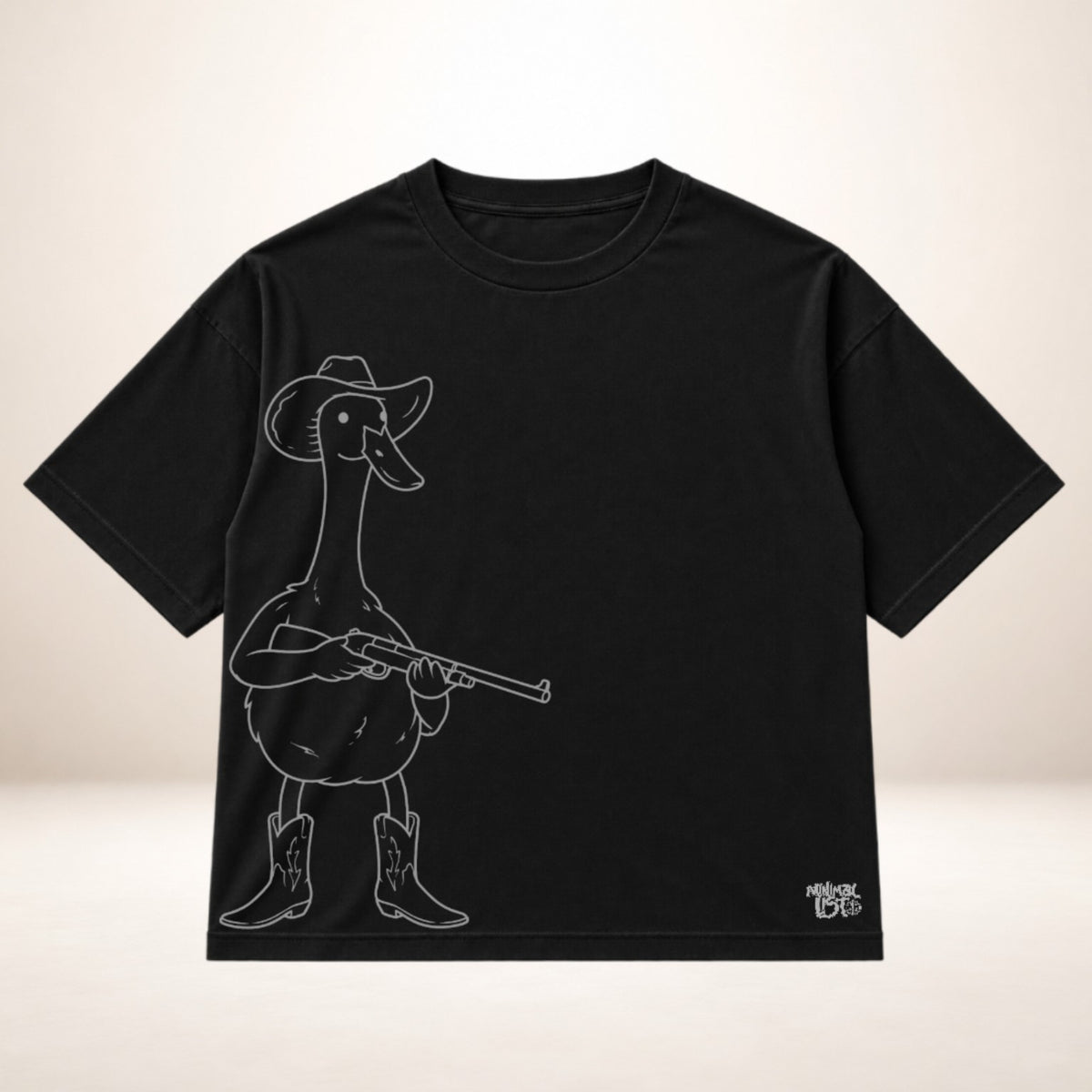 Camiseta Ant Vol 6 negra con pato vaquero