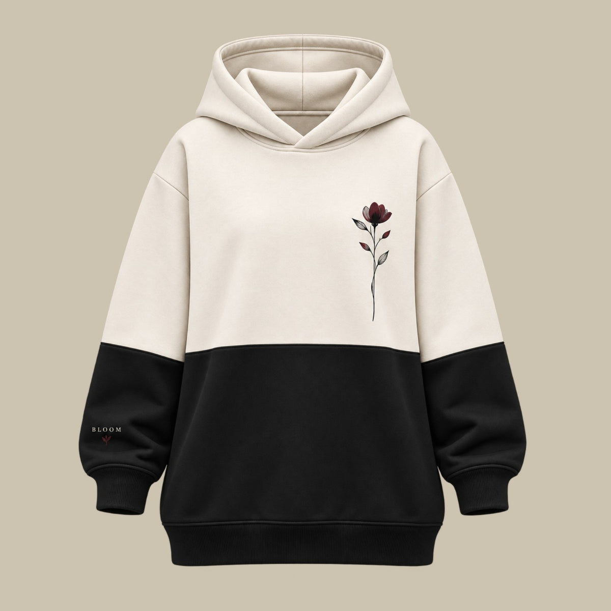 Midnight Bloom — Hoodie Flowers frente