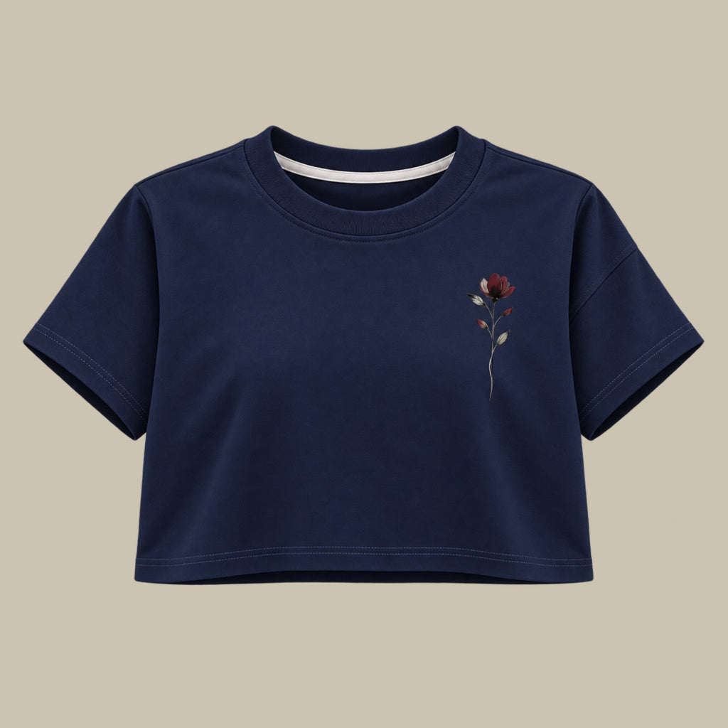 Midnight Rose — Crop Top Flowers frente