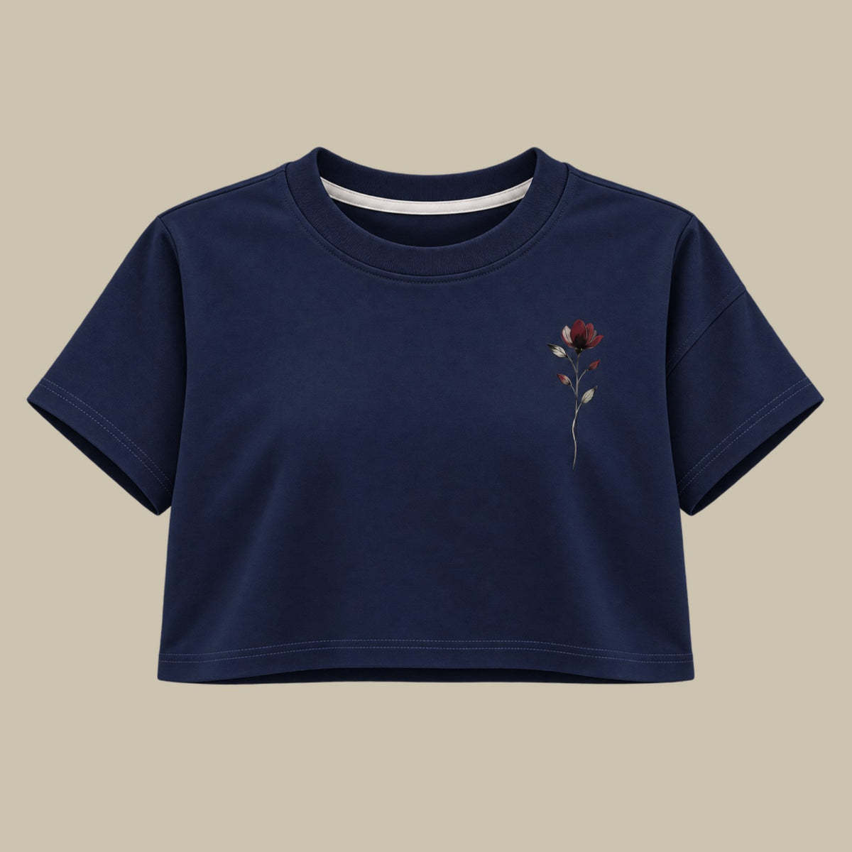 Midnight Rose — Crop Top Flowers frente