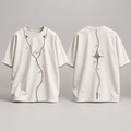 Camiseta oversize musical Heartbeat Audio, frente y espalda