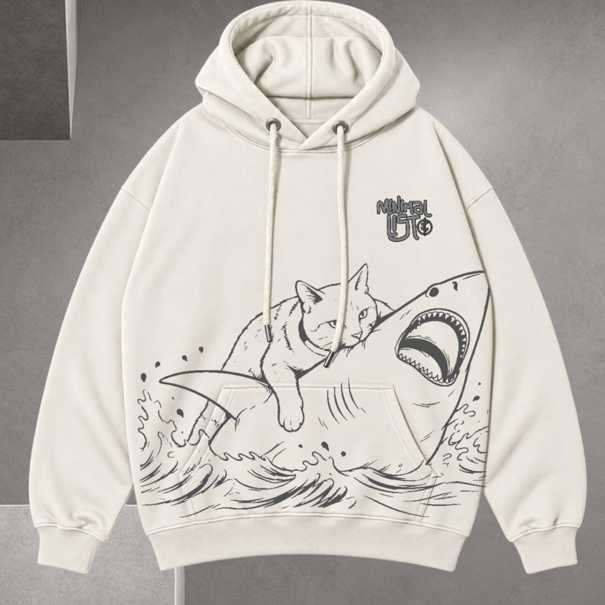 Hoodie Ant Vol 5 blanco hueso vista frontal