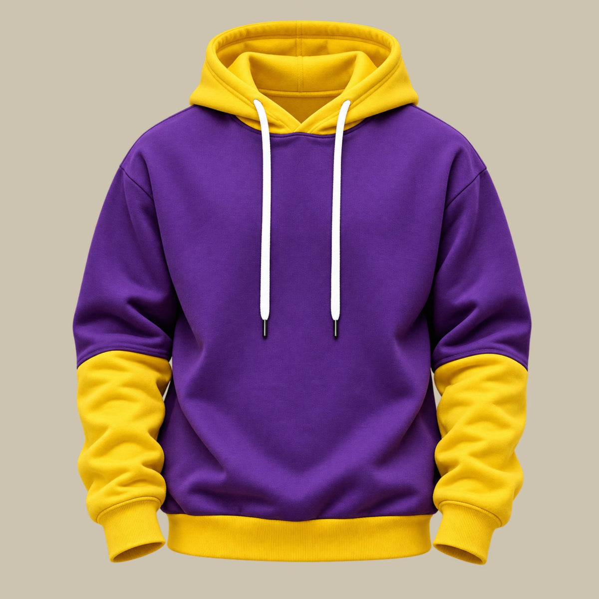 Hoodie Sport morado y amarillo vista frontal