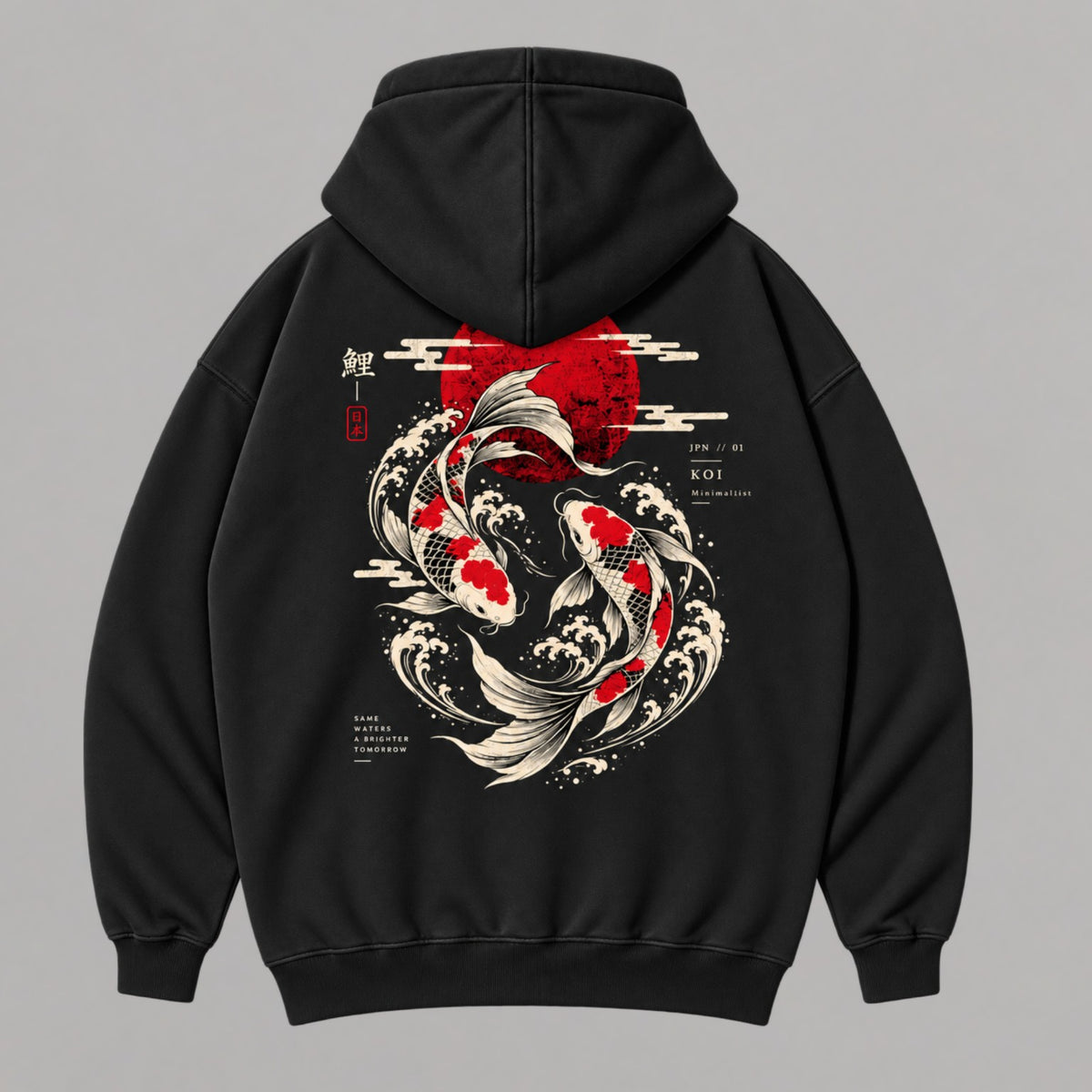 Koi Rising — Hoodie Oversize JPN espalda