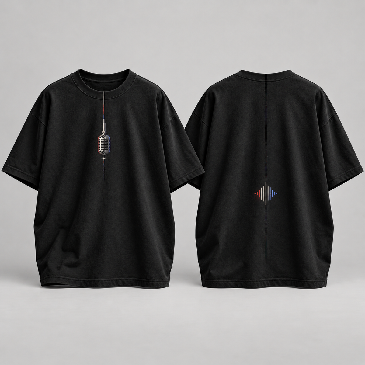 Camiseta oversize musical Live Signal, frente y espalda