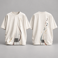 Camiseta oversize musical Piano Lines, frente y espalda