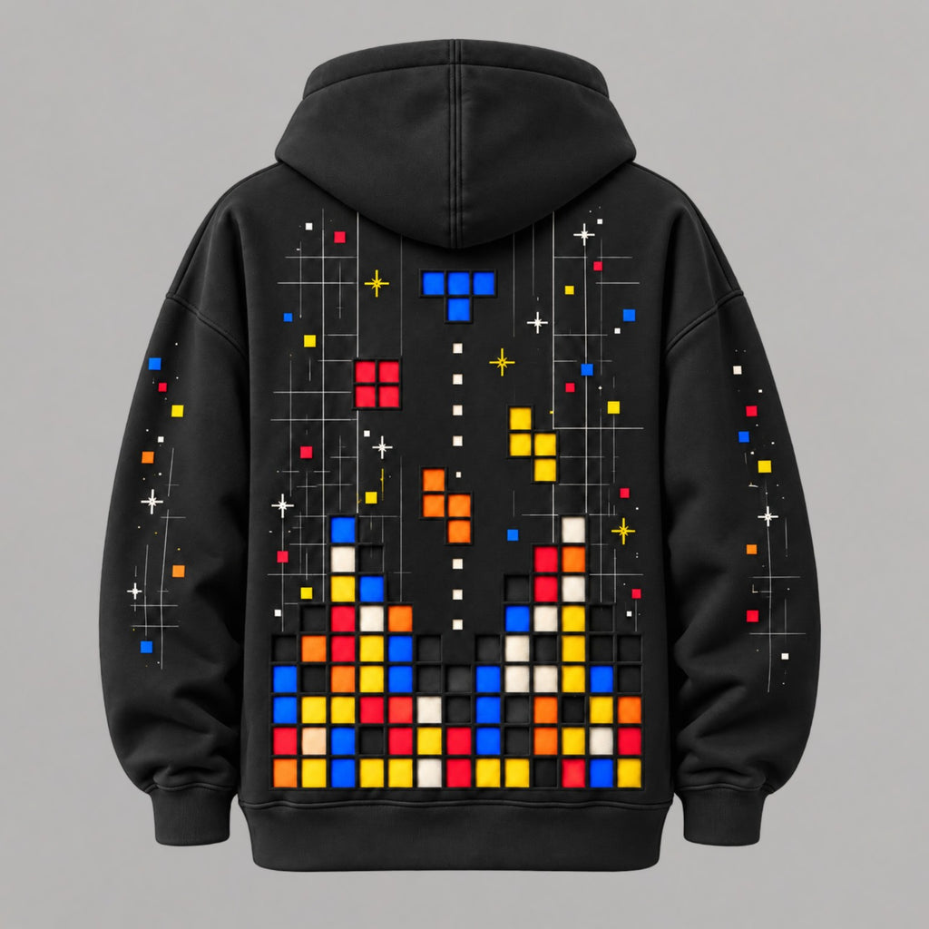 Pixel Grid — Hoodie Oversize ANT espalda