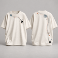 Camiseta oversize musical Vinyl Orbit, frente y espalda